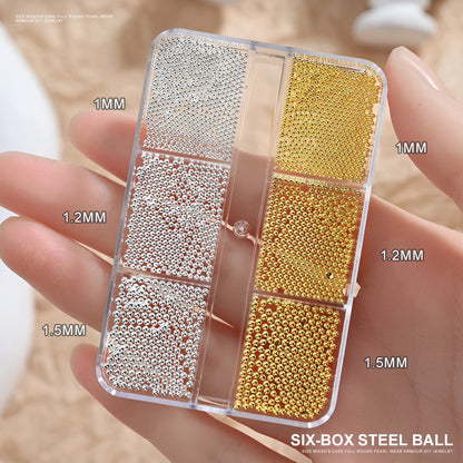 Mini Caviar Beads Nail Art Set with Magnetic Pen - Smarsty