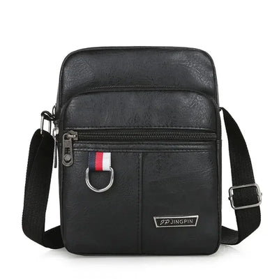 Mens PU Leather Shoulder Bag Large Capacity Crossbody - Smarsty
