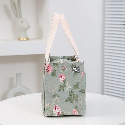 Insulated Floral Lunch Bag Large Capacity Bento Cooler - Smarsty