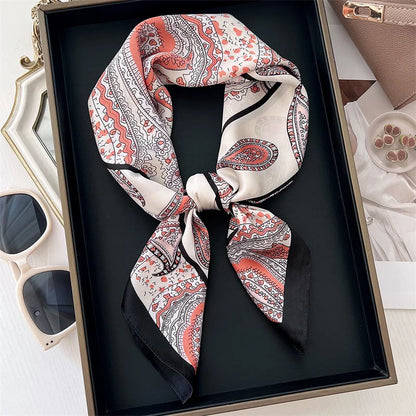 Luxury Leopard Print Silk Scarf for Women Spring Summer - Smarsty