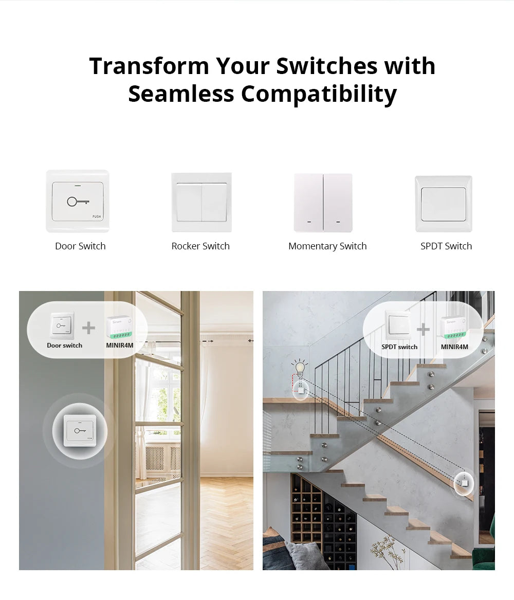 Sonoff Mini R4 WiFi Smart Light Switch Compatible with Alexa - Smarsty