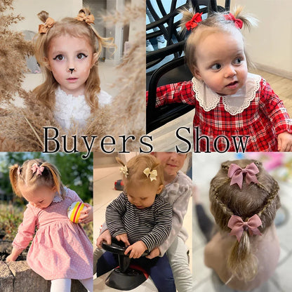 Handmade Baby Girls Bow Hair Clips Set Nontoxic Soft - Smarsty