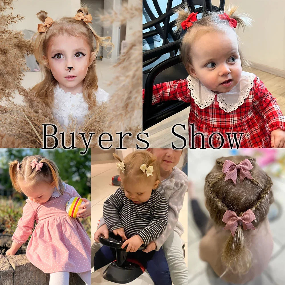 Handmade Kids Bow Hair Clips Set Soft Comfortable Durable - Smarsty