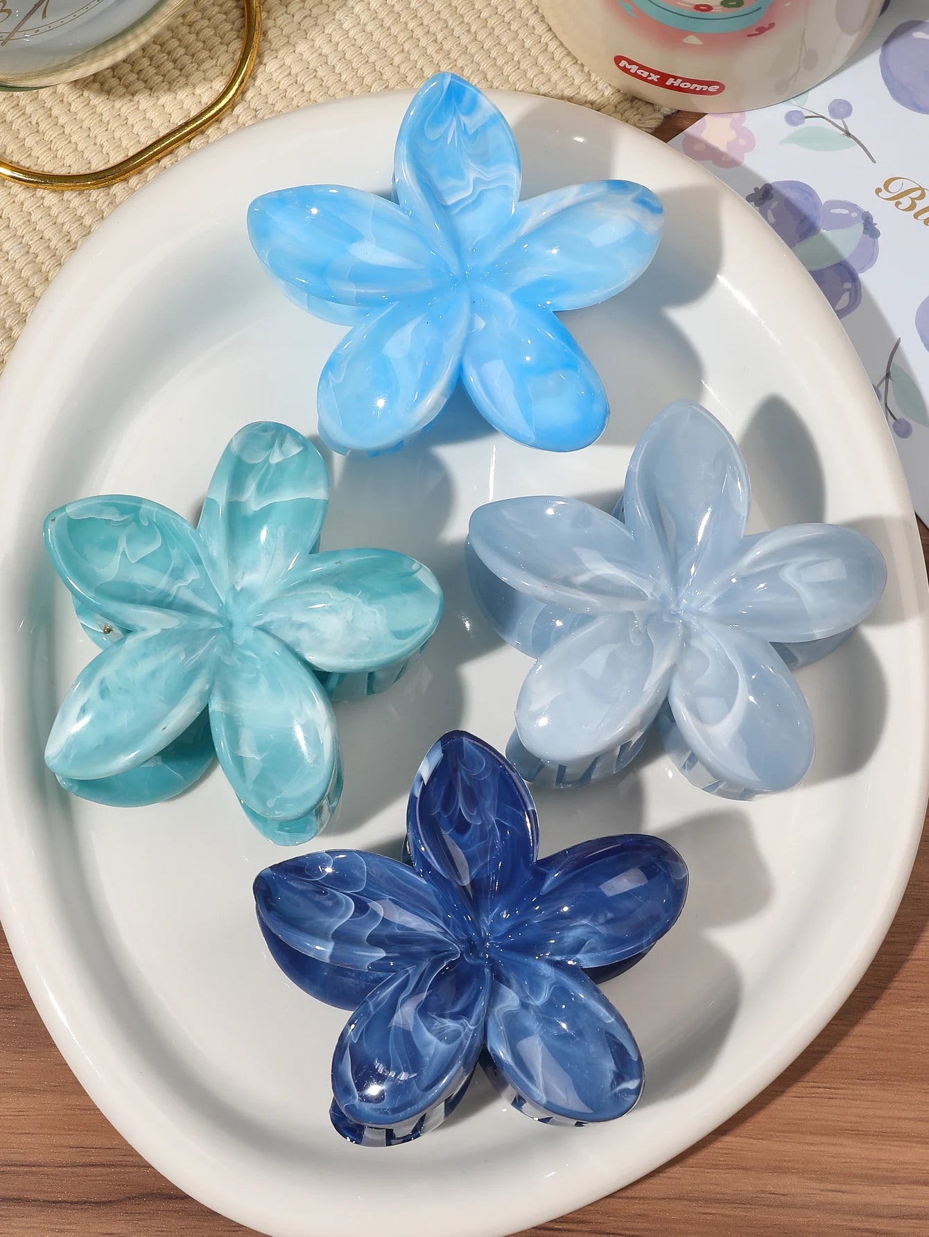 Hawaiian Flower Hair Claw Clips For Thin Hair Lightweight - Smarsty