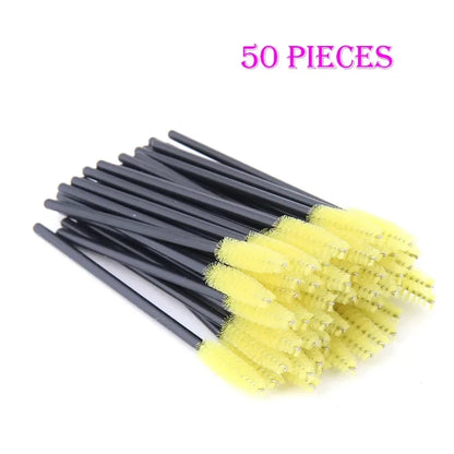 50 Pcs Disposable Eyelash Brushes for Perfect Makeup - Smarsty