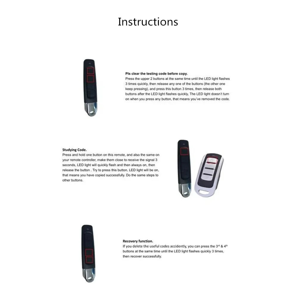 433MHZ Remote Control Garage Door Opener Clone - Smarsty