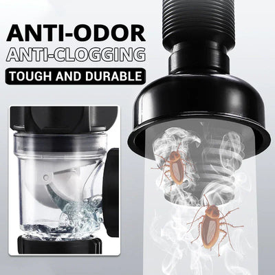 Flexible Anti-Odor Drain Pipe Set for Kitchen and Bathroom - Smarsty