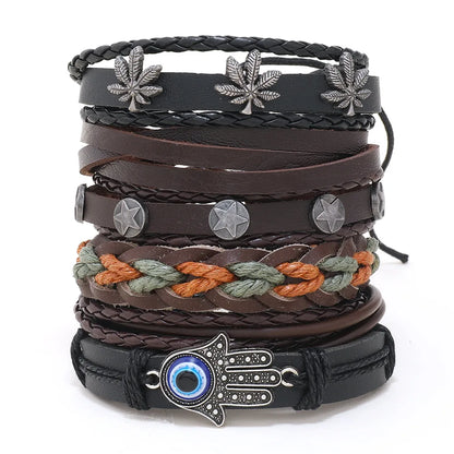 Viking Leather Bracelet For Men Adjustable Skull Design - Smarsty