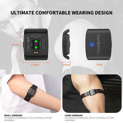 COOSPO HW9 Armband Heart Rate Monitor with HR Zones/Calories HRM Sensor for Fitness Cycling BLE5.0 ANT+ for Peloton,Zwift,Wahoo by Smarsty