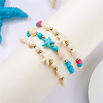 Bohemian Starfish Conch Shell Beads Bracelet for Women - Smarsty