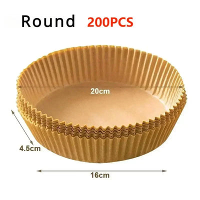 Air Fryer Disposable Baking Paper Mats 50/100PCS Nonstick Absorbent Design - Smarsty