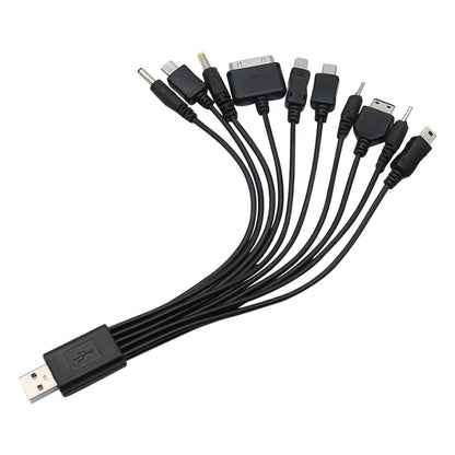 Universal USB To Multi Plug Cell Phone Charger Cable 10 to 1 USB Cable For Samsung Xiaomi Huawei Google OPPO Vivo Charger Cable - Smarsty