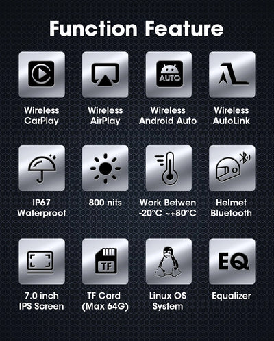 Motorcycle DVR GPS Navigation With CarPlay And Android Auto - Smarsty