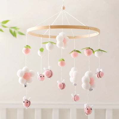 Baby Crib Mobile Bed Bell Rattle Toys Wooden Crochet Stars Pendant Bed Bell Toys Newborn Comfort Crib Bracket Hanging Toys Gifts by Smarsty