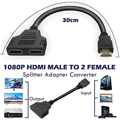 HD 1080P HDMI Splitter Dual Port Adapter for TV - Smarsty