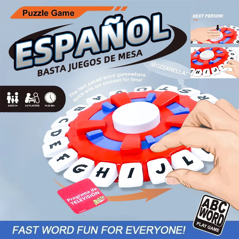 Spanish Basta Game Fast-paced Family Gathering Letter Toys For Adults Children Letters Learning Lengua española Juegos De Mesas - Smarsty