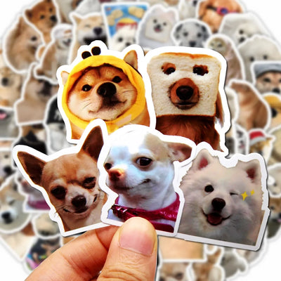 10/50/100pcs Funny Dog Stickers Cartoon Cute Decals Toy Stationery Guitar Phone Bicycle Laptop Luggage Car Graffiti Kids Sticker - Smarsty