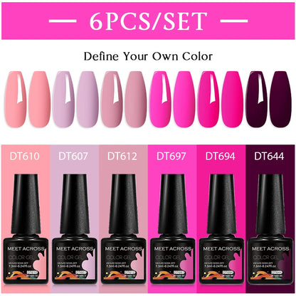 Sparkly Red Pink Gel Nail Polish Set for Stunning Nail Art - Smarsty