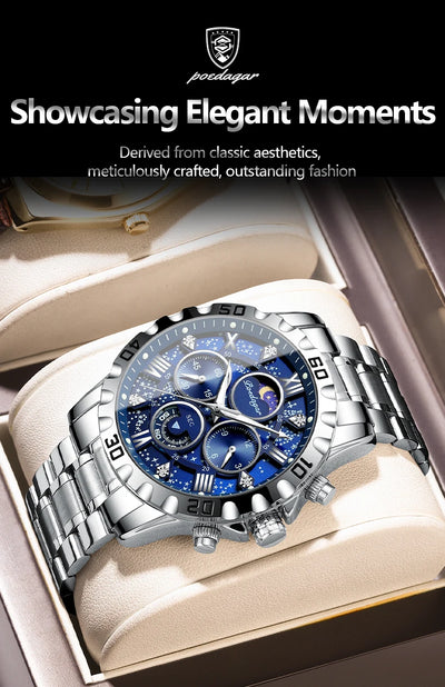POEDAGAR Luxury Waterproof Quartz Sports Watch for Men - Smarsty