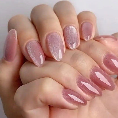 24 Pcs Metallic Cat Eye French Press On Nails - Smarsty