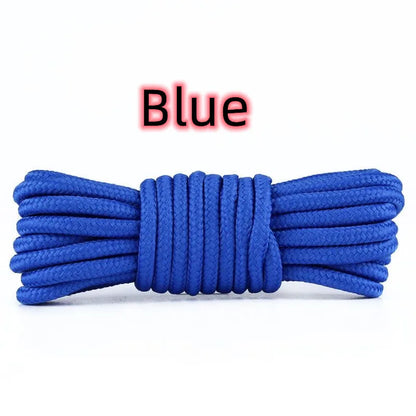 2pcs/ Pair Round Solid Polyester Black Brown Shoelaces For Marten Boot Women Men Outdoor Hiking Boots Sports Shoes Lace Strings - Smarsty
