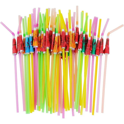 50PCS Hawaiian Party Umbrella Straws for Tropical Celebrations - Smarsty