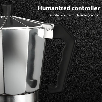 Aluminum Coffee Kettle Latte Percolator Home Italian Octagonal Moka Coffee Pot Office Travel Outdoor Camping Espresso Tea Pot