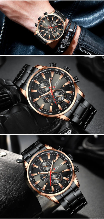 Luxury CURREN Quartz Men’s Watch Waterproof Sport Chronograph - Smarsty