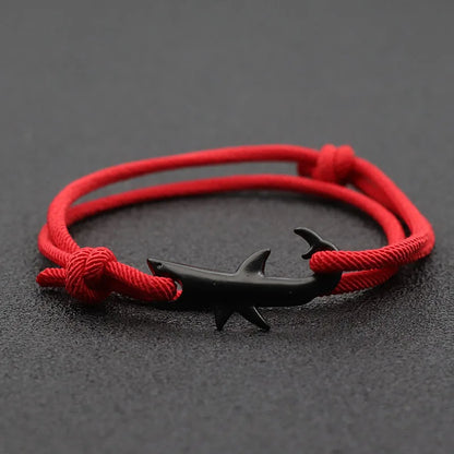 Men’s Adjustable Shark Bracelet Double Layer Rope Strand - Smarsty