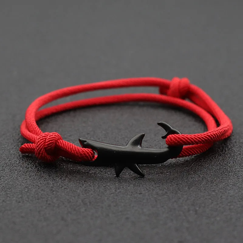 Men’s Adjustable Shark Bracelet Double Layer Rope Strand - Smarsty