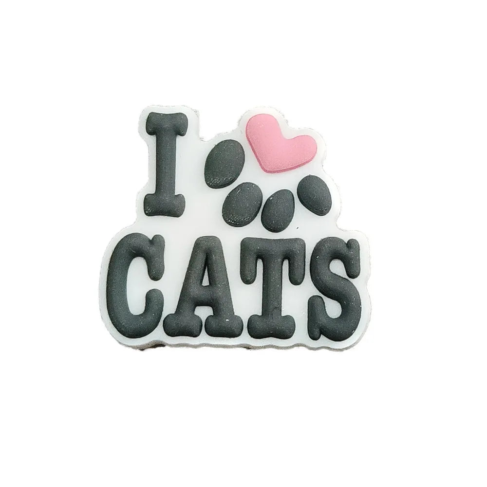 1pc Cute Cartoon Cats PVC Shoe Charms for Clogs Accessories Shoe Decorations Sandals Pins DIY Kids Women Beach Bags Accessories