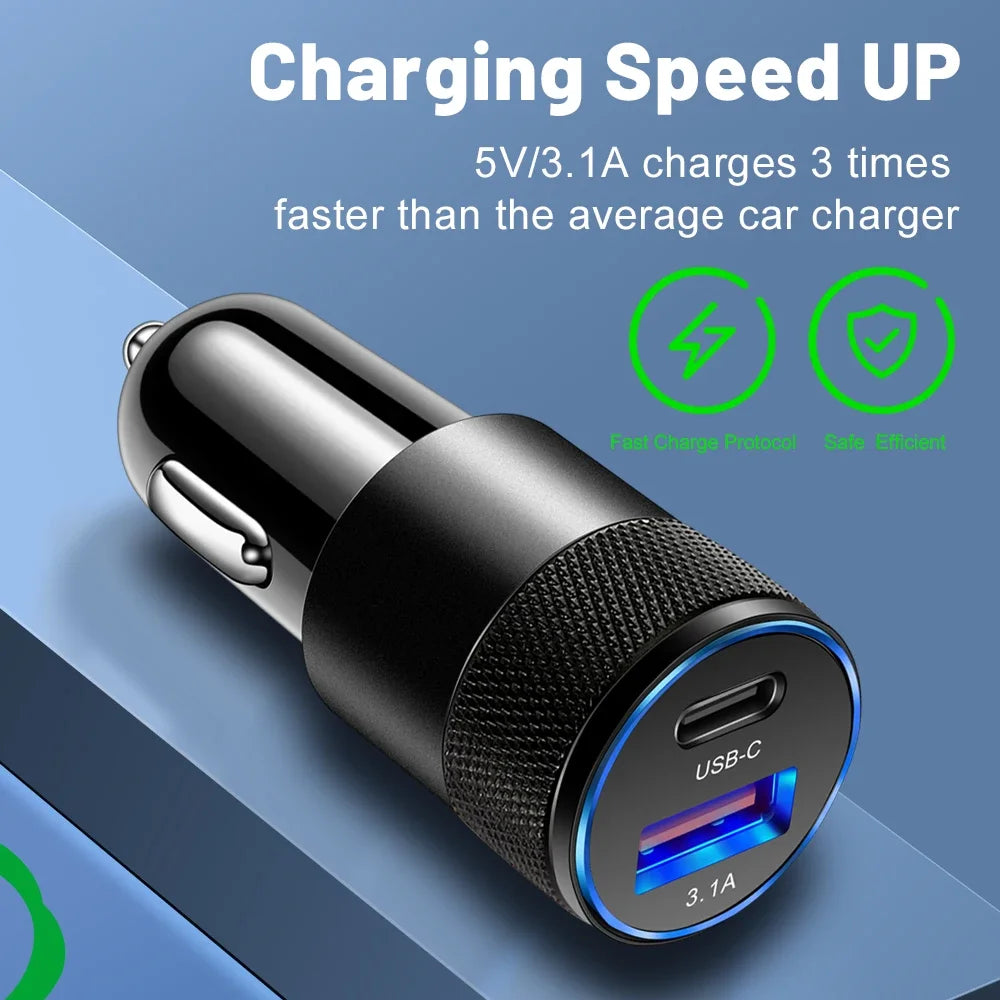 USB Type C Car Charger With Fast Charging For Phones - Smarsty