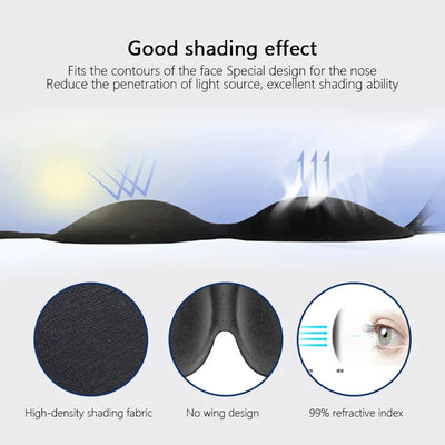 3D Sleep Mask Eyepatch for Ultimate Light Blocking Comfort - Smarsty