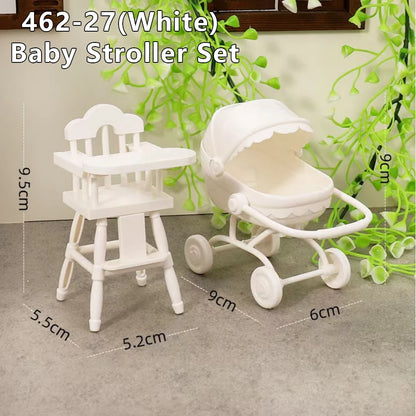 1:12 Dollhouse Miniature Cradle Crib Surround Bed Piano Table Set Furniture Kitchen Model Decor Toy Doll House Accessories