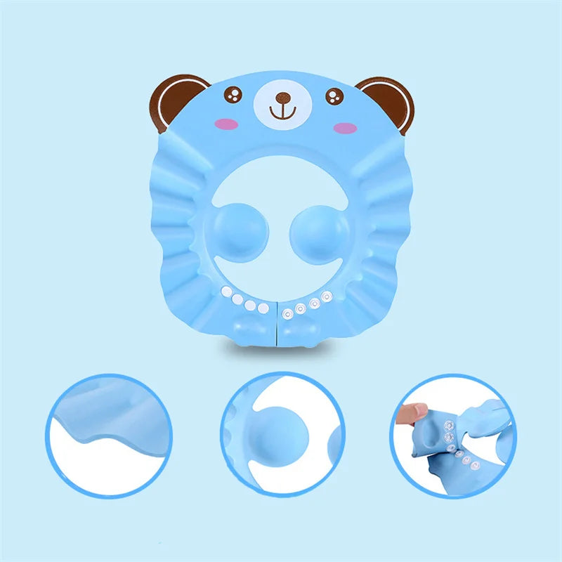 Baby Shower Soft Cap Adjustable Hair Wash Hat for Kids Ear Protection Safe Children Shampoo Bathing Shower Protect Head Cover - Smarsty
