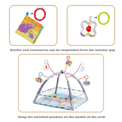 Educational Fitness Frame For Children Play Mat Rack Crawling Blanket Infant Play Rug Gift Kids Activity Mat Gym Baby Toys by Smarsty