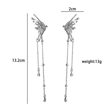 Elegant Butterfly Tassel Clip Earrings for No Piercing Fashion - Smarsty