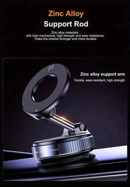 Magnetic Car Phone Holder 360 Rotation Vacuum Suction - Smarsty