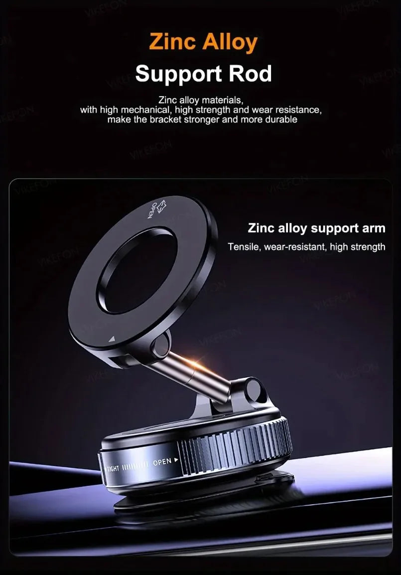 Magnetic Car Phone Holder 360 Rotation Vacuum Suction - Smarsty