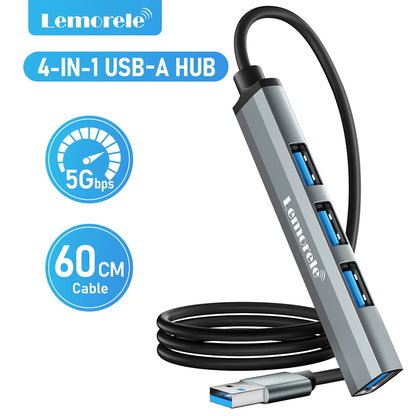 4 Port USB 3.0 Hub Docking Adapter For Laptops And Tablets