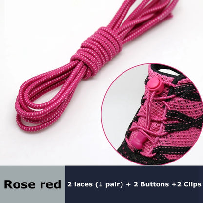 Round Elastic Shoelaces Suitable For Various Shoe Accessories No Tie Shoelace Fixed Stretching Locking Lazy laces 1 Pair