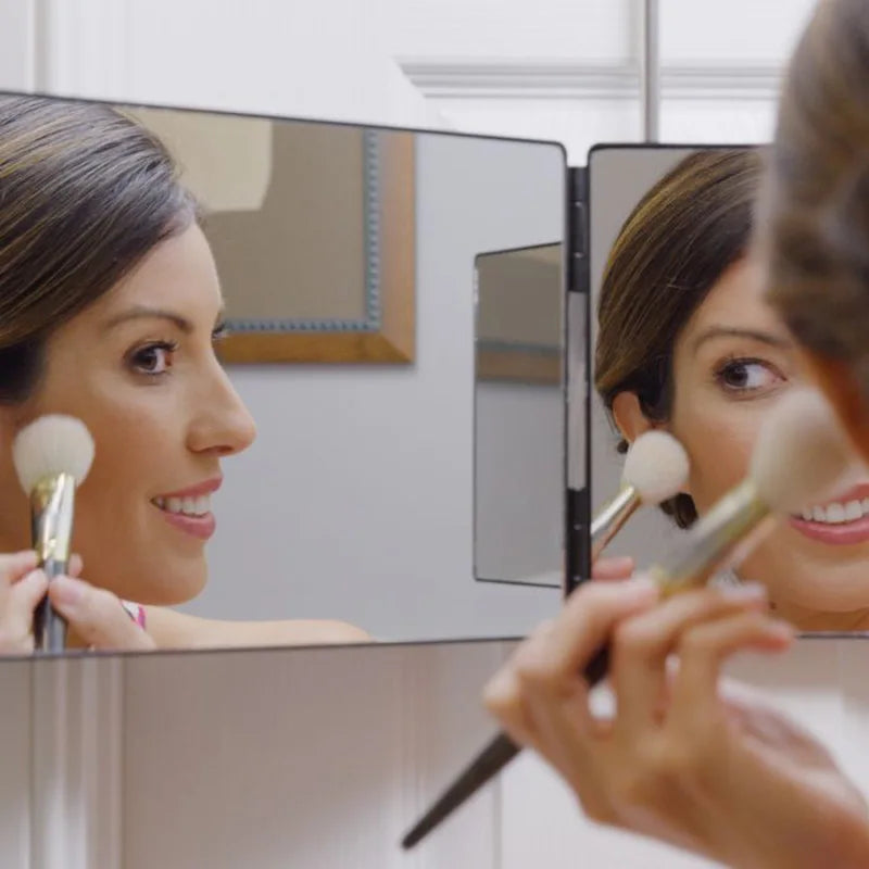 Trifold LED Makeup Mirror with Adjustable Height - Smarsty