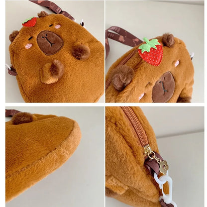 Capybara Plush Cartoon Shoulder Bag Large Capacity Unisex - Smarsty