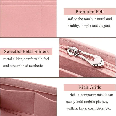 Bag Organizer for LONGCHAMP Mini Tote Timid Bag Storage & Finishing Inner Bag Liner Handbags Insert Organizer Fit Mini Size - Smarsty