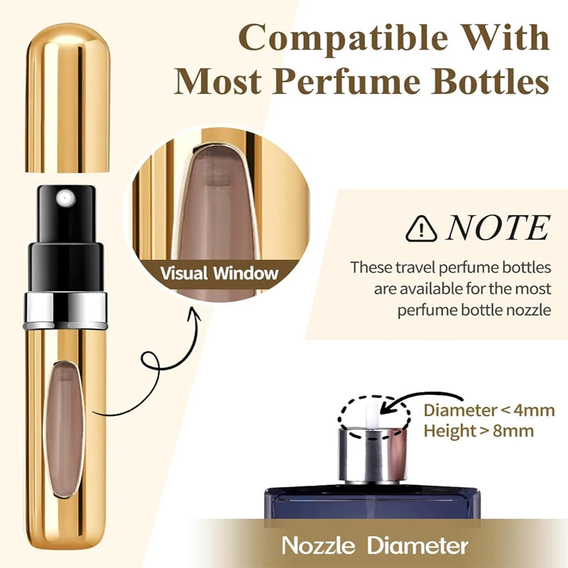 Portable 5ml Perfume Atomizer Refillable Travel Bottle - Smarsty