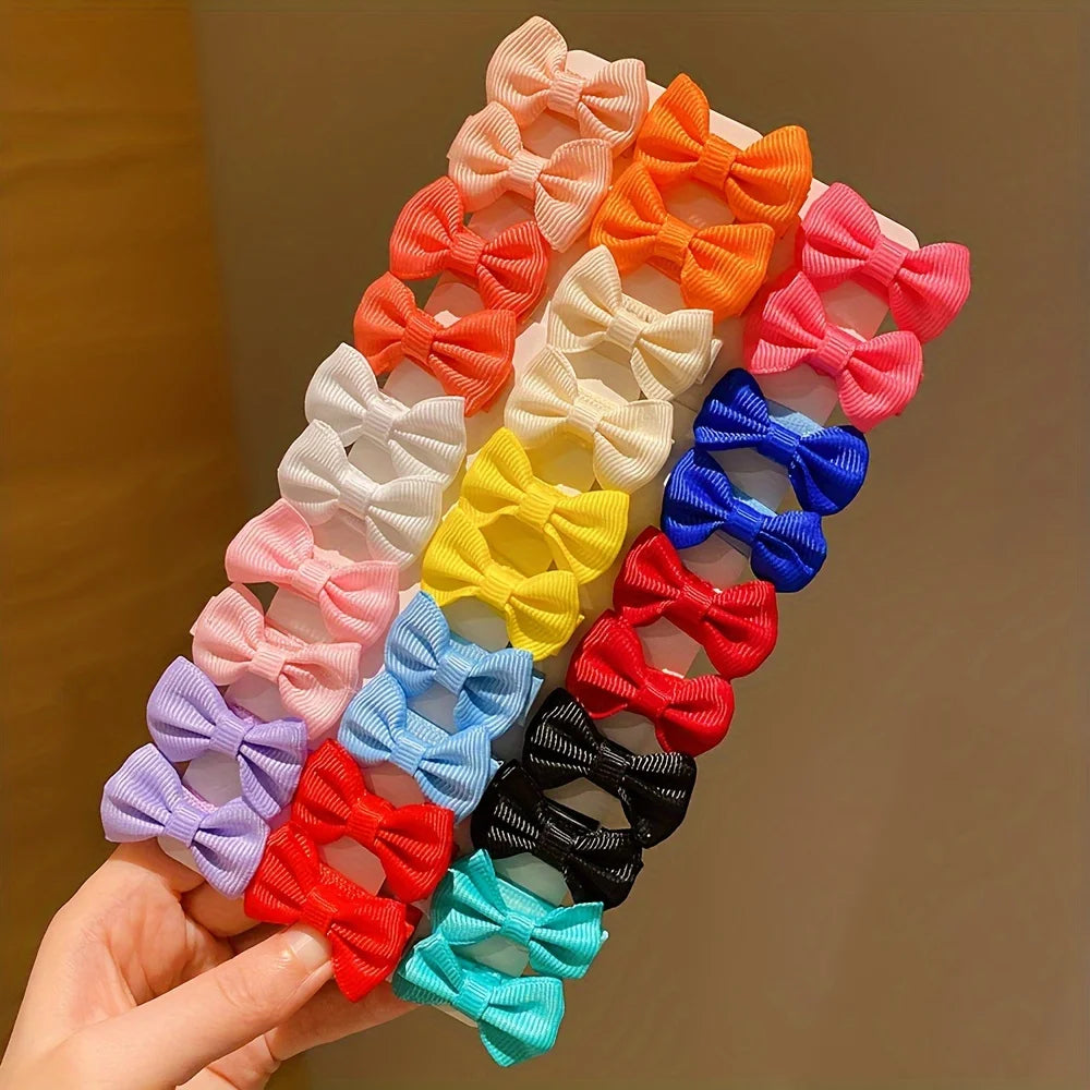 Colorful Bow Hairpins For Little Girls Gentle Holders - Smarsty