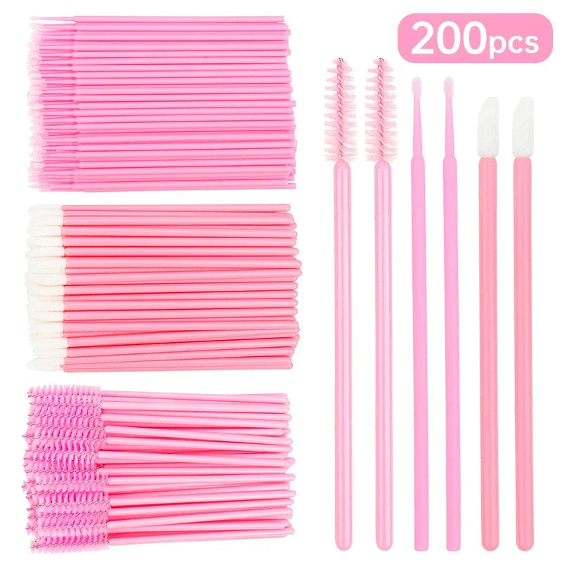 200 Pcs Disposable Makeup Brushes for Eyelash and Lip Application - Smarsty