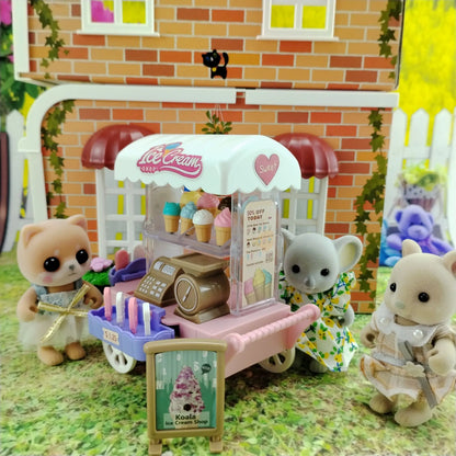 Girls kids Toys Miniature Dollhouse Furniture Shopping PlaySet DIY Family Games Supermarket Flower Store Pretend Toys by Smarsty