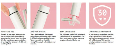 1.5 Inch Extra Large Curling Wand for Long Hair - Ceramic Tourmaline Barrel with 40000000 Negative Ions, 2 Clips - Smarsty