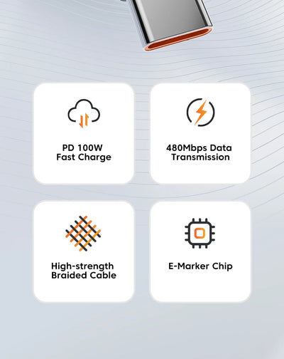 Toocki 100W Type C to USB C Cable PD 3.0 Quick Charge 4.0 Fast Charging Type C to Type C for iPhone 15 Macbook Samsung Xiaomi - Smarsty